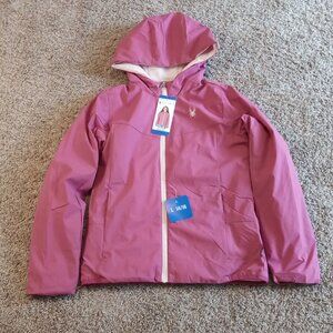 Spyder Jacket Girls Size Large L 14 16 New Pink Zip Up Hood Superlite Jacket